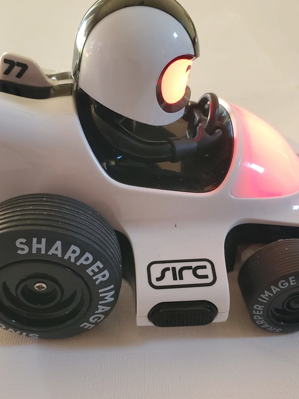 Sharper Image Glow RC Battle Cars — Black & White with Red & Blue LEDs